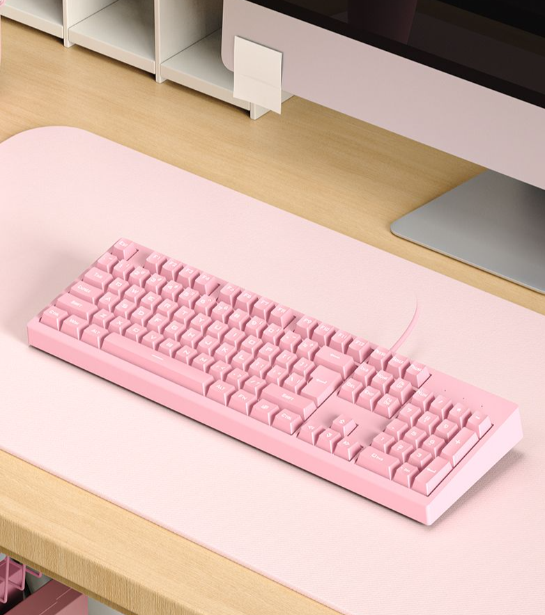Xinmeng Mechanical Feel Keyboard Mouse For Girls High Aesthetic Key Silent Luminous Gaming Office Computer Use_voghion.com