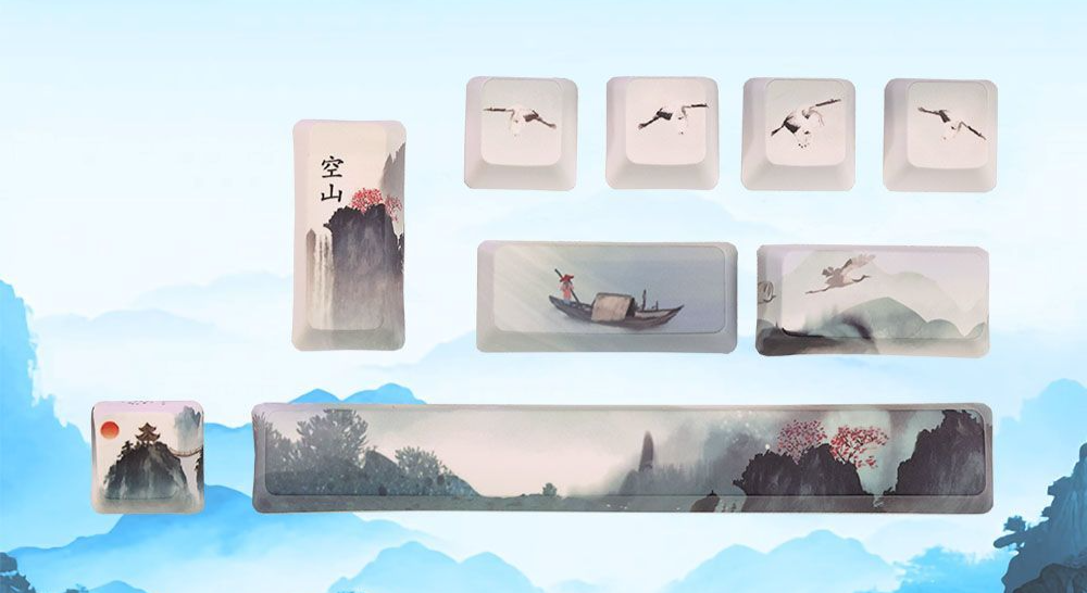 Daryou LK175 Empty Mountain High-Value Theme Mechanical Keyboard 104 Keys Wired Blue Light Office Gaming Universal_voghion.com