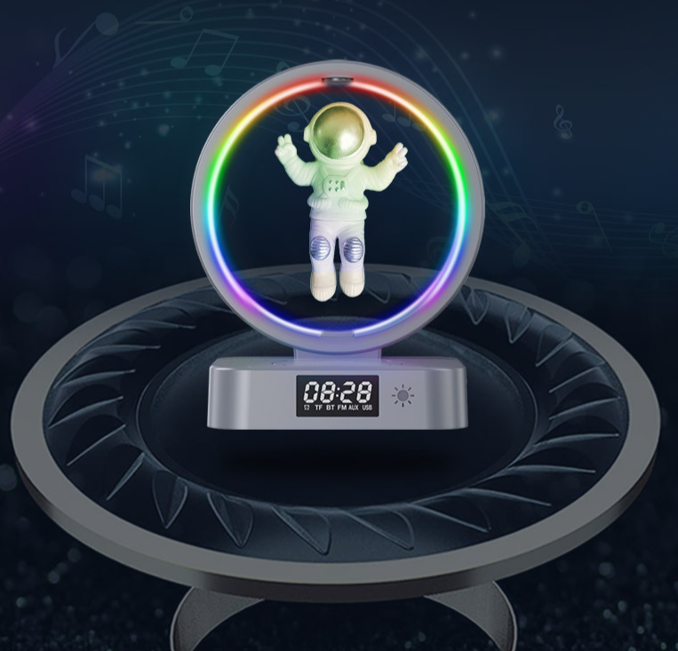 Y-558 Magnetic Levitation Astronaut Bluetooth Speaker Clock Space Man Sound RGB Light Computer Subwoofer Gift_voghion.com