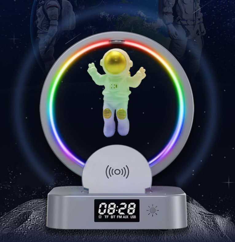 Y-558 Magnetic Levitation Astronaut Bluetooth Speaker Clock Space Man Sound RGB Light Computer Subwoofer Gift_voghion.com