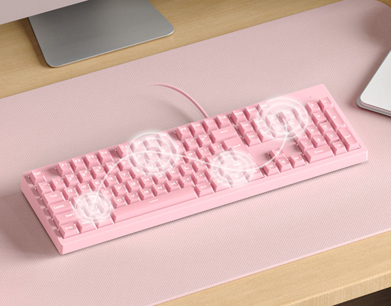 Xinmeng Mechanical Feel Keyboard Mouse For Girls High Aesthetic Key Silent Luminous Gaming Office Computer Use_voghion.com