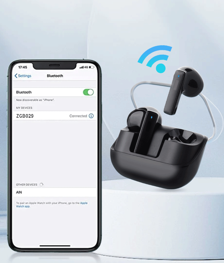 Bluetooth Noise Reduction Long-Wear Painless In-Ear Wireless Dual Stereo Private Model Earphones_voghion.com