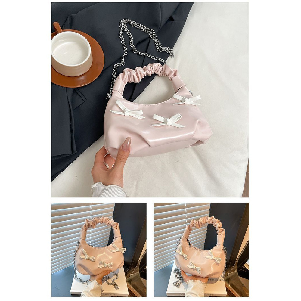 Borsa a tracolla elegante con fiocco colori a contrasto e catena_voghion.com
