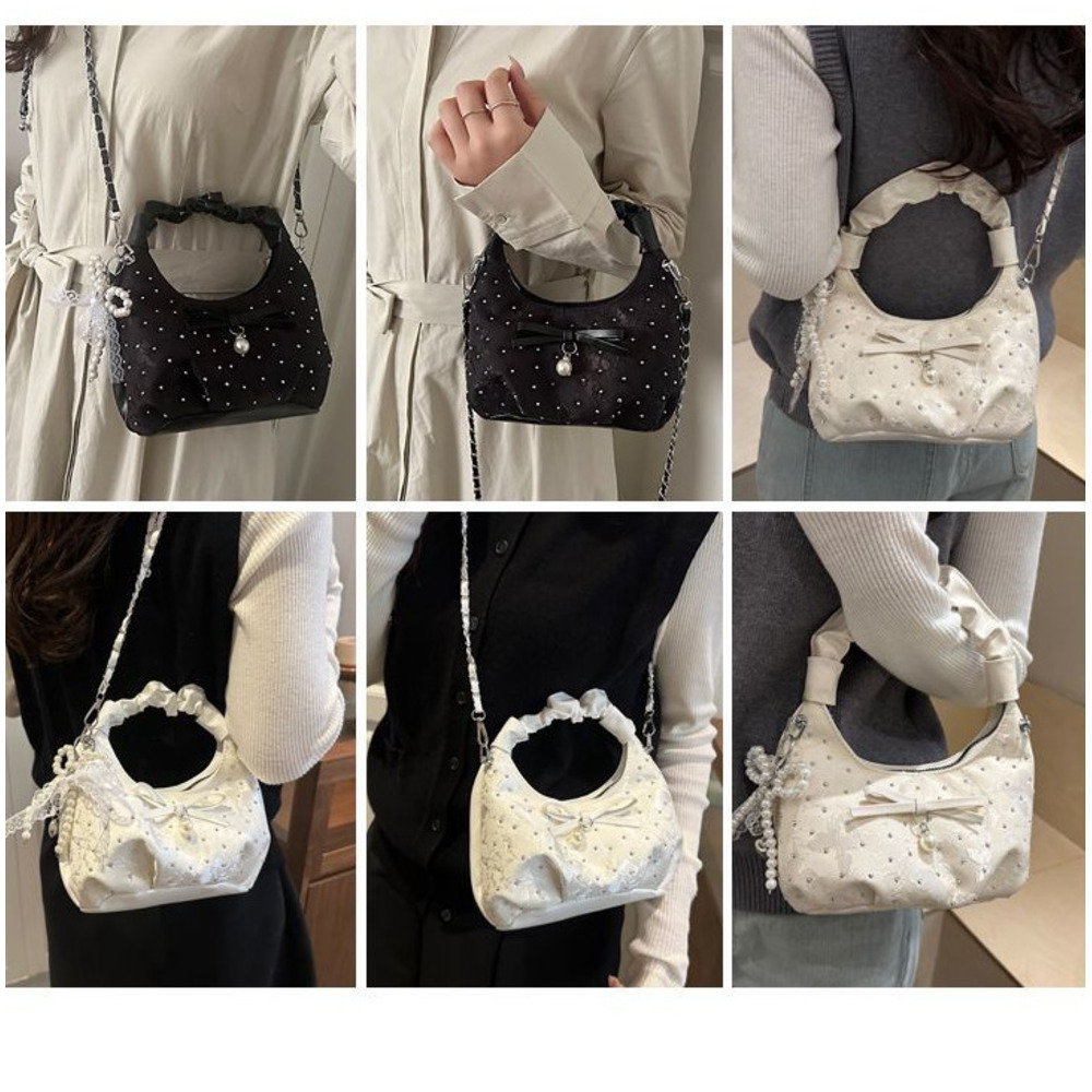 Elegante borsa a tracolla donna dumpling con fiocco a spalla_voghion.com