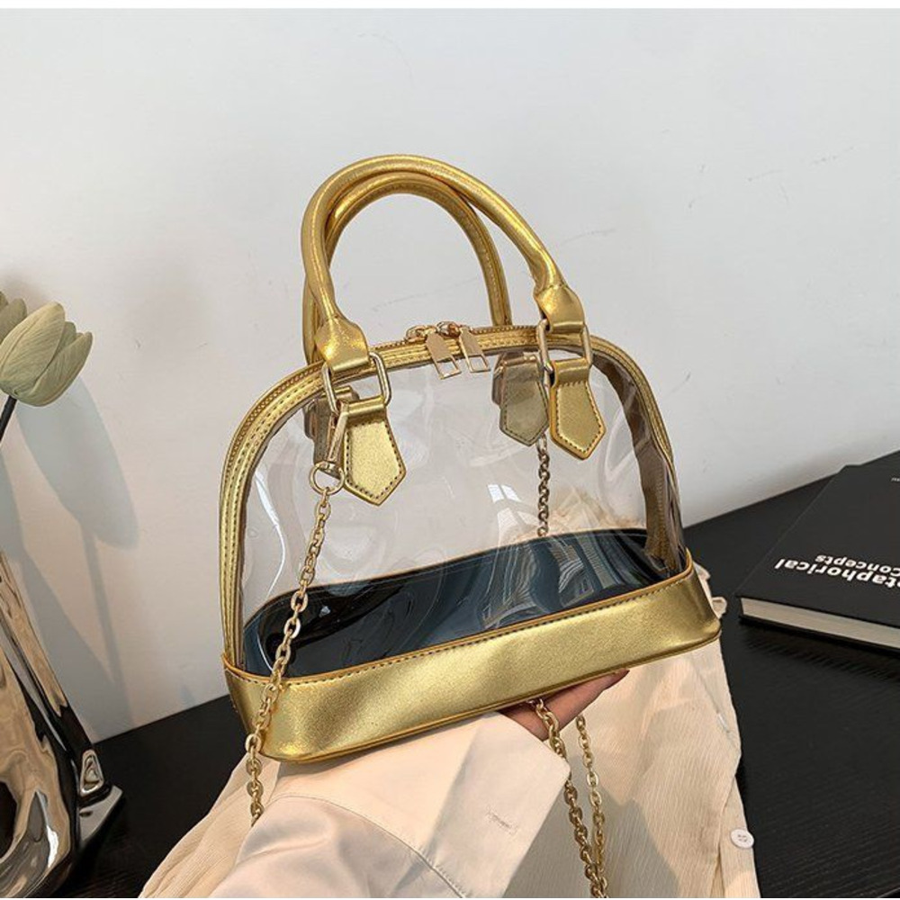 Borsa a tracolla in pvc a forma di conchiglia con catena_voghion.com
