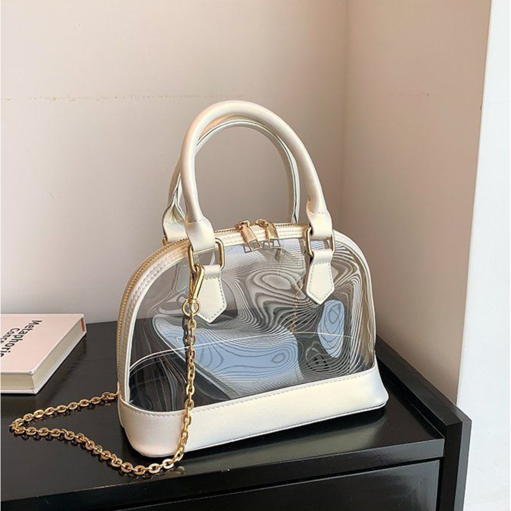 Borsa a tracolla in pvc a forma di conchiglia con catena_voghion.com