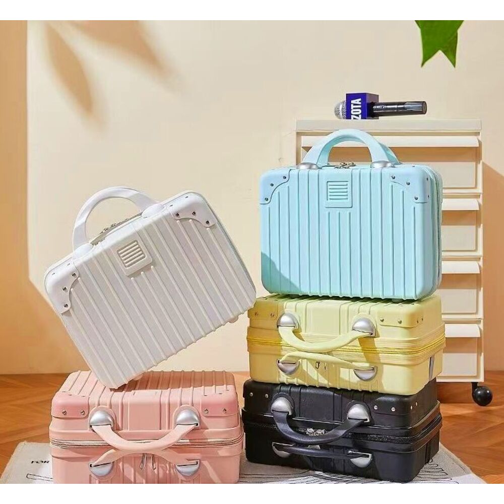 Suitcase Makeup Case 14inch Portable Storage Small Luggage Simple High-End Lightweight Travel Bag Set With A Sense Of_voghion.com