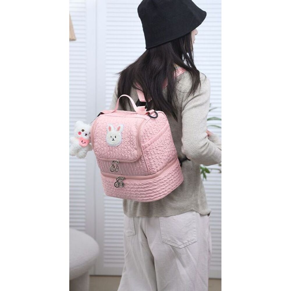 Bolsa de passeio grande e moderna para mamãe e bebê, inspirada em celebridades da internet. Multifuncional e estilosa._voghion.com