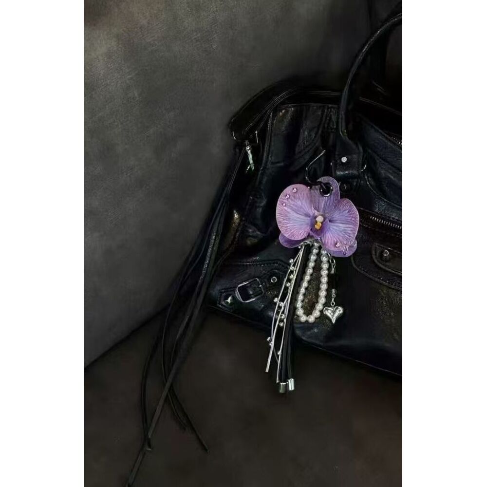 Phalaenopsis Tassel Pendant Handmade Beaded Bag Charm Accessory_voghion.com
