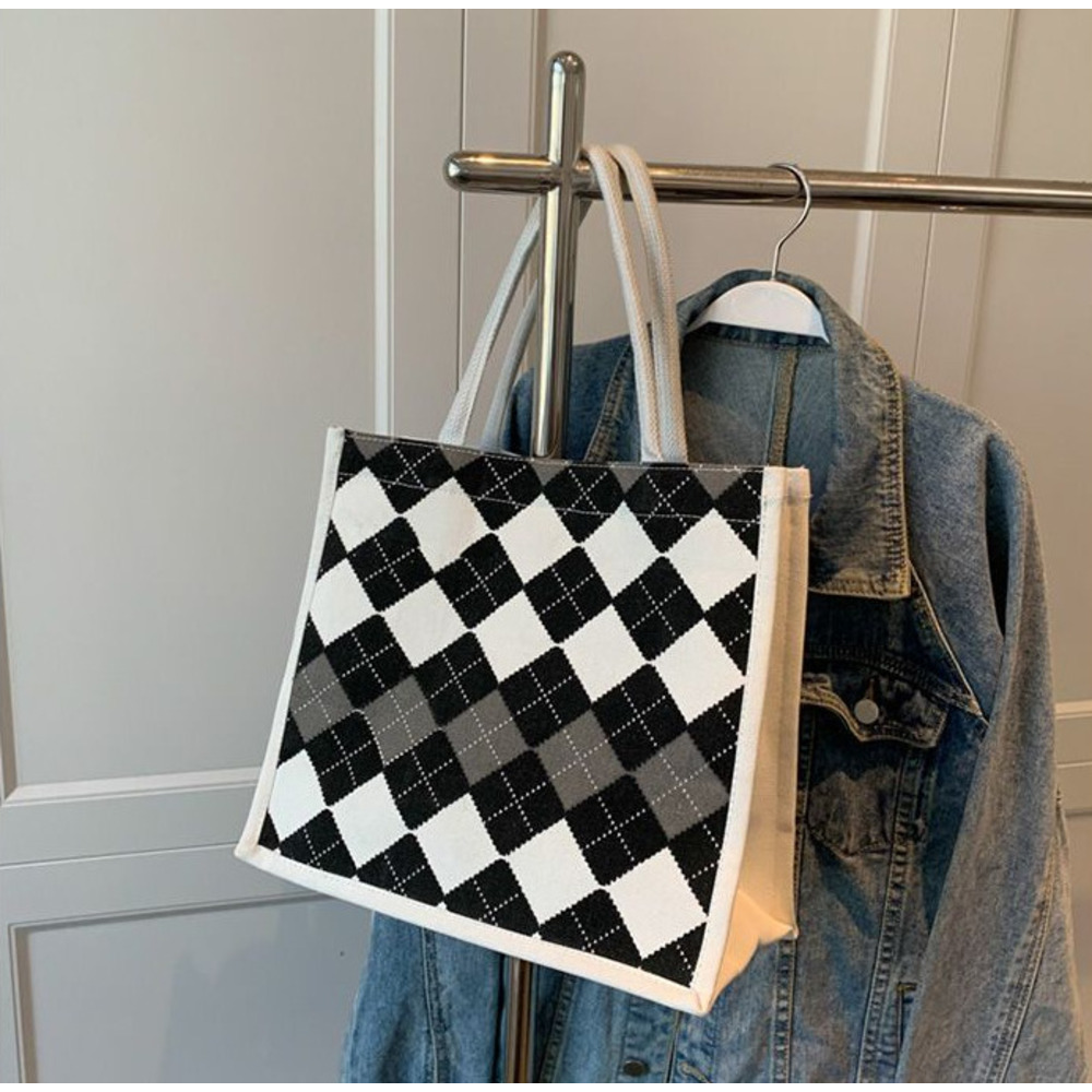 Damernas casual canvas tote väska för vardag och studier_voghion.com