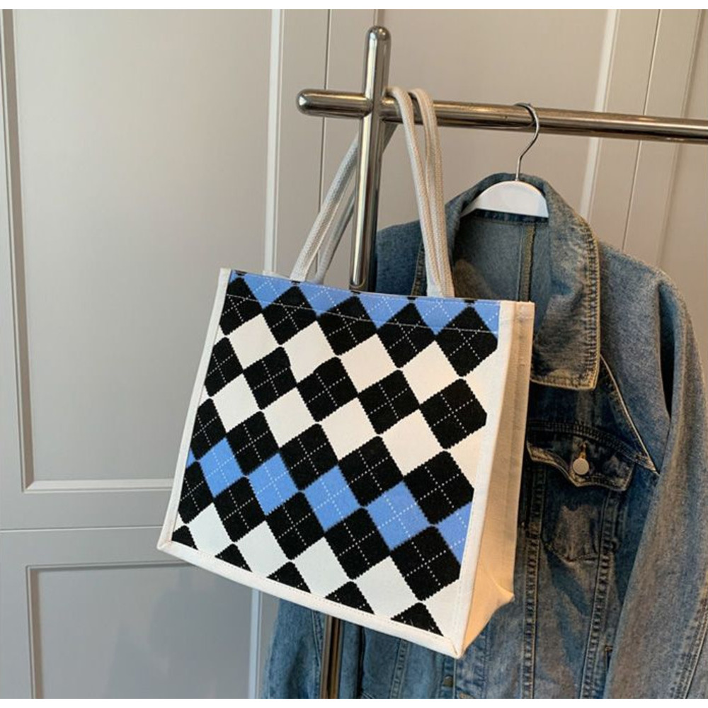 Damernas casual canvas tote väska för vardag och studier_voghion.com