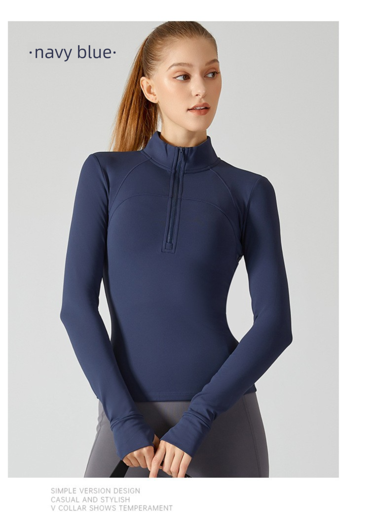 2025 Autumn Winter Fleece Top Long Sleeve European And American Yoga Clothing Fitness Running Sports Jacket For Women_desvips.com