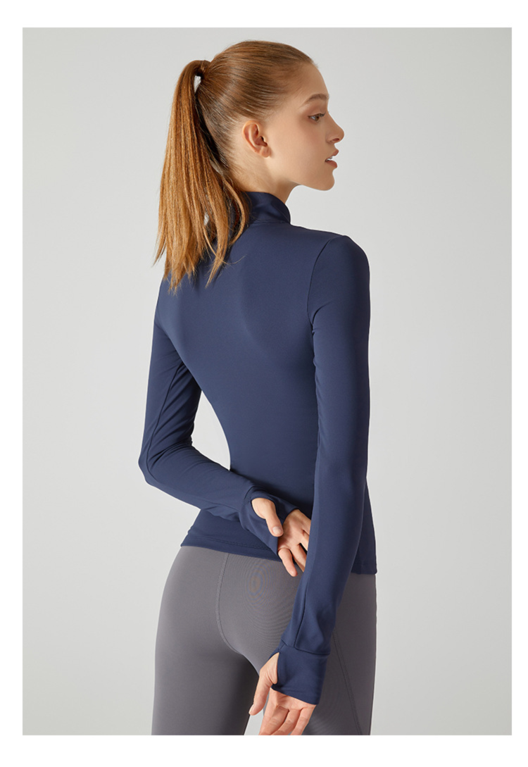 2025 Autumn Winter Fleece Top Long Sleeve European And American Yoga Clothing Fitness Running Sports Jacket For Women_desvips.com