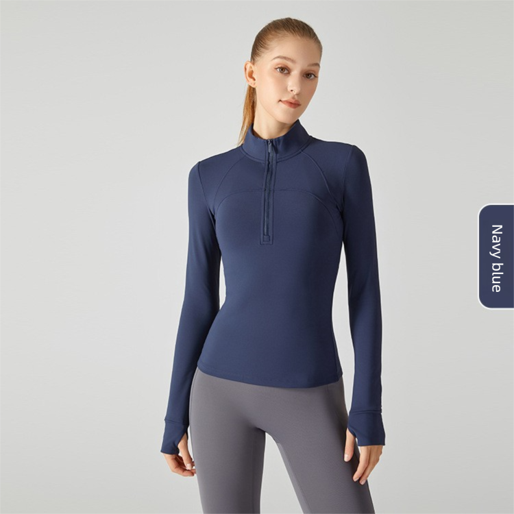 2025 Autumn Winter Fleece Top Long Sleeve European And American Yoga Clothing Fitness Running Sports Jacket For Women_desvips.com