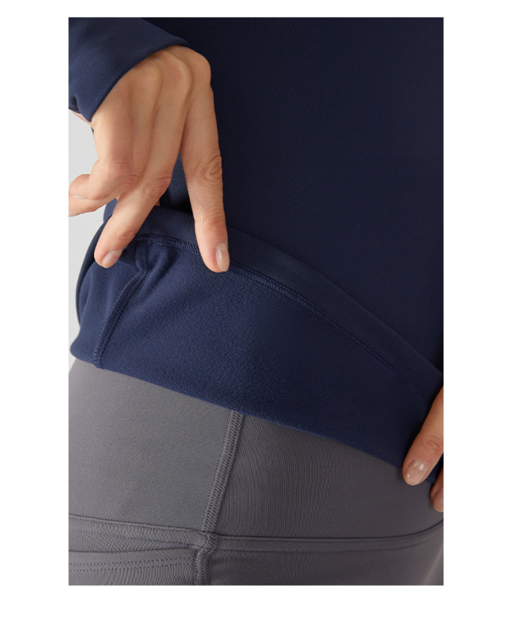 2025 Autumn Winter Fleece Top Long Sleeve European And American Yoga Clothing Fitness Running Sports Jacket For Women_desvips.com