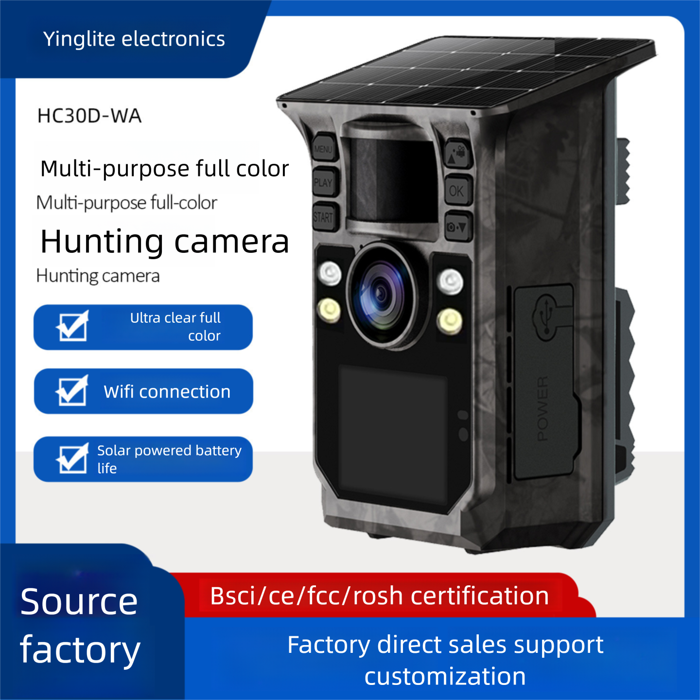 Cross-border 4G Infrared Hunting Waterproof HD Pixel Solar Camera Low Power_voghion.com