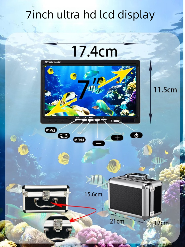 7inch HD Underwater Camera Device Night Vision Visual Anchor Ice Fishing Fish Finder_desvips.com