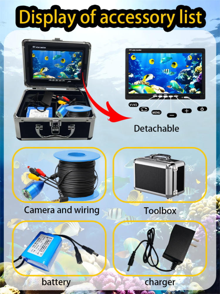 7inch HD Underwater Camera Device Night Vision Visual Anchor Ice Fishing Fish Finder_desvips.com