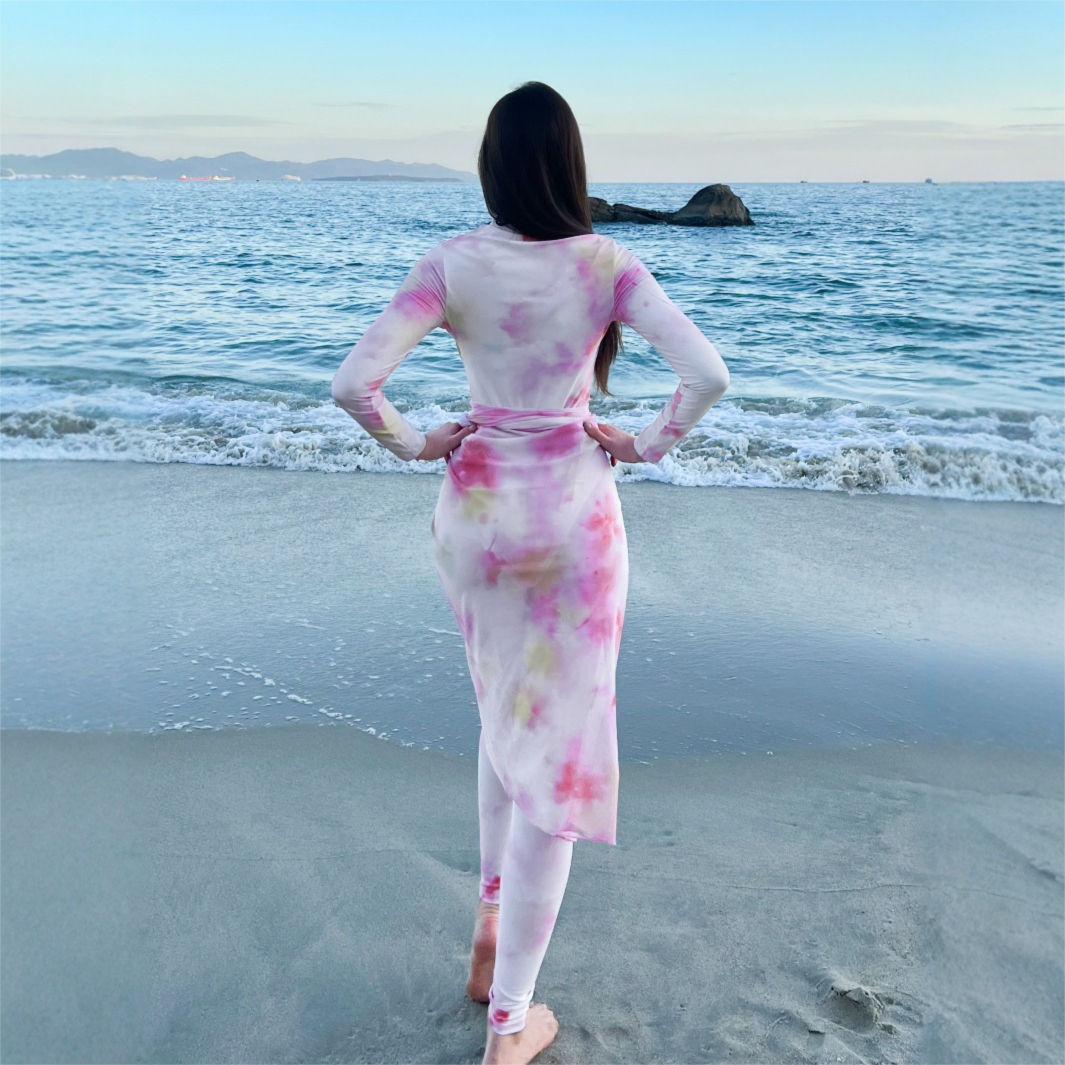 2025 New Middle Eastern Sleeve Long Pants Sun Protection Swimsuit Women Beach Three-Piece Set Cross-Border_desvips.com