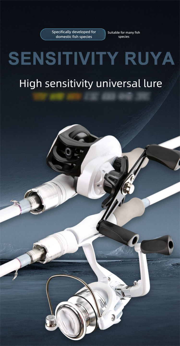 Beginner Lure Sea Fishing, Complete Set For Newcomers, Long Casting Straight Gun Handle Small White Fishing Rod_desvips.com