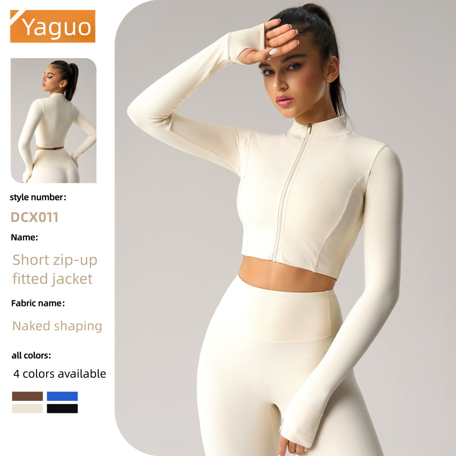 Cross-Border European And American Tight-Fitting Short Zipper Sports Jacket Women Outdoor Running Fitness Yoga Clothes_voghion.com