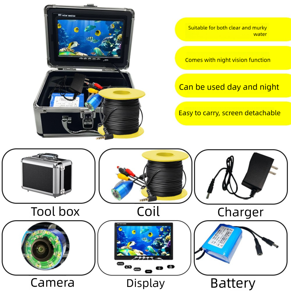 7inch HD Underwater Camera Device Night Vision Visual Anchor Ice Fishing Fish Finder_desvips.com