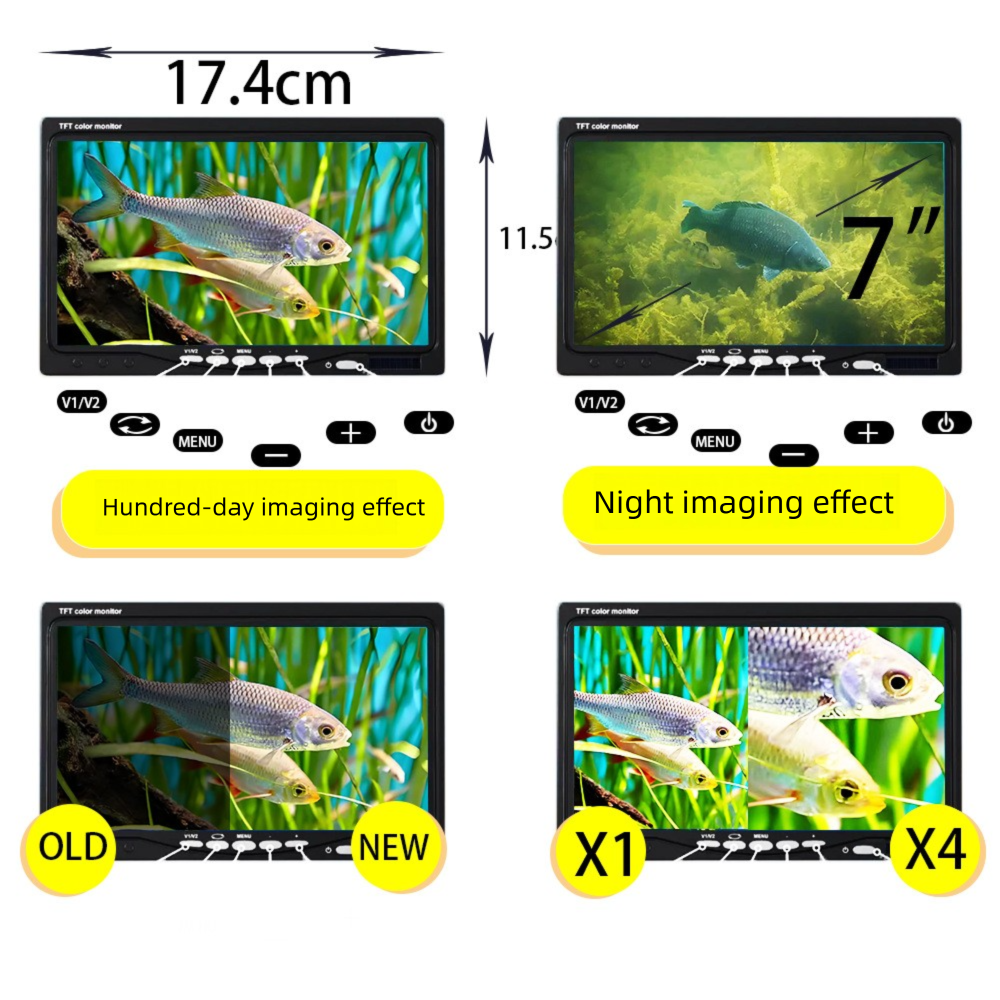 7inch HD Underwater Camera Device Night Vision Visual Anchor Ice Fishing Fish Finder_desvips.com