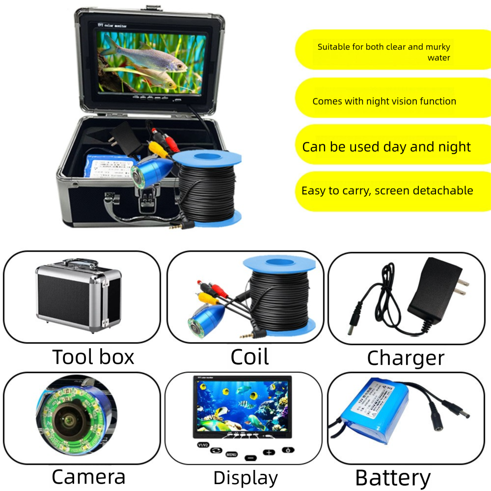7inch HD Underwater Camera Device Night Vision Visual Anchor Ice Fishing Fish Finder_desvips.com