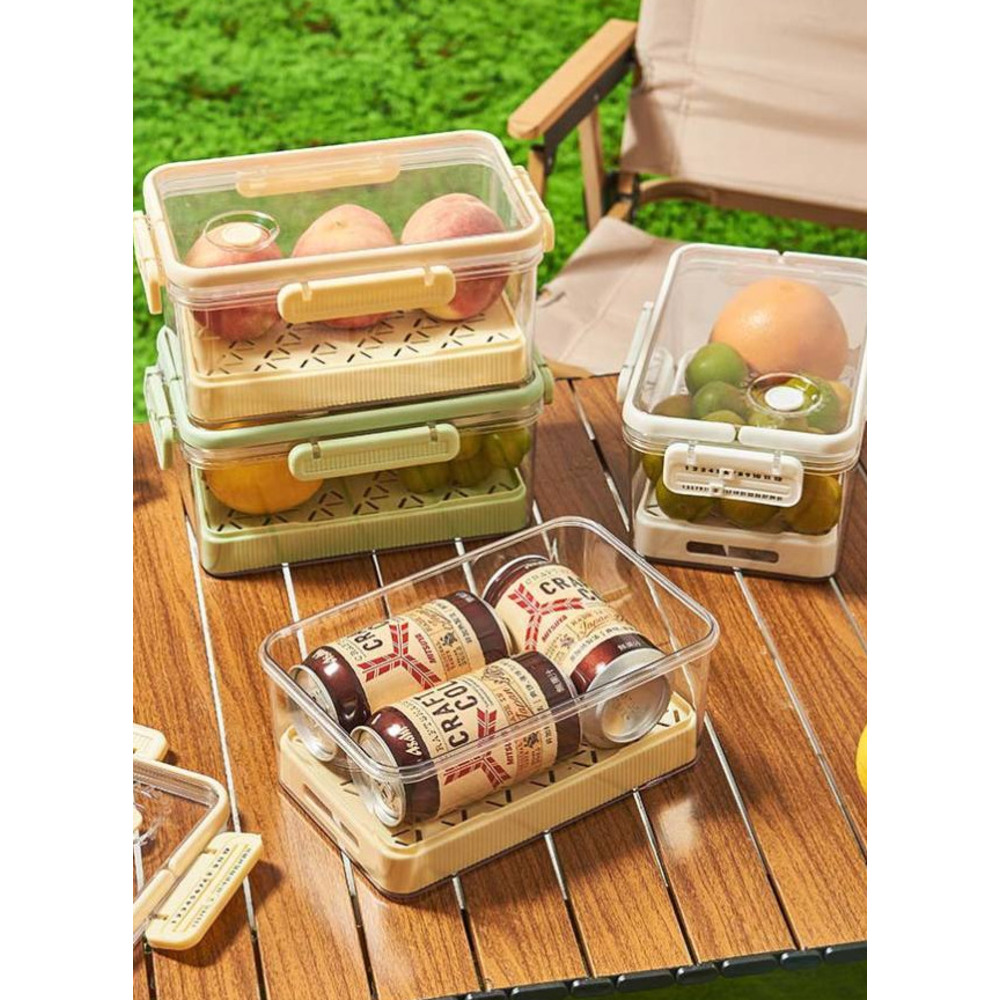 Nuevo contenedor de almacenamiento de PET para frutas y verduras en el refrigerador, organizador sellado para congelador, contenedor de conservación de alimentos frescos para picnic._voghion.com