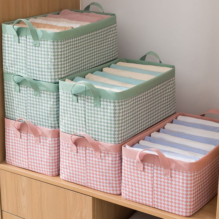 Home Wardrobe Layered Organizer Box For Clothes Pants Oxford Fabric Foldable Storage Basket Magic Tool_voghion.com
