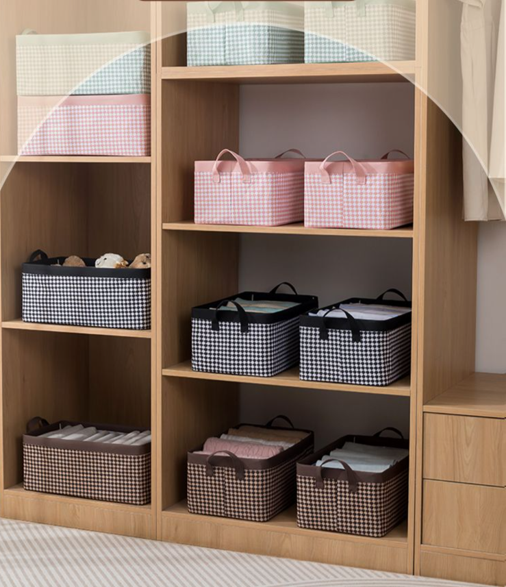 Home Wardrobe Layered Organizer Box For Clothes Pants Oxford Fabric Foldable Storage Basket Magic Tool_voghion.com