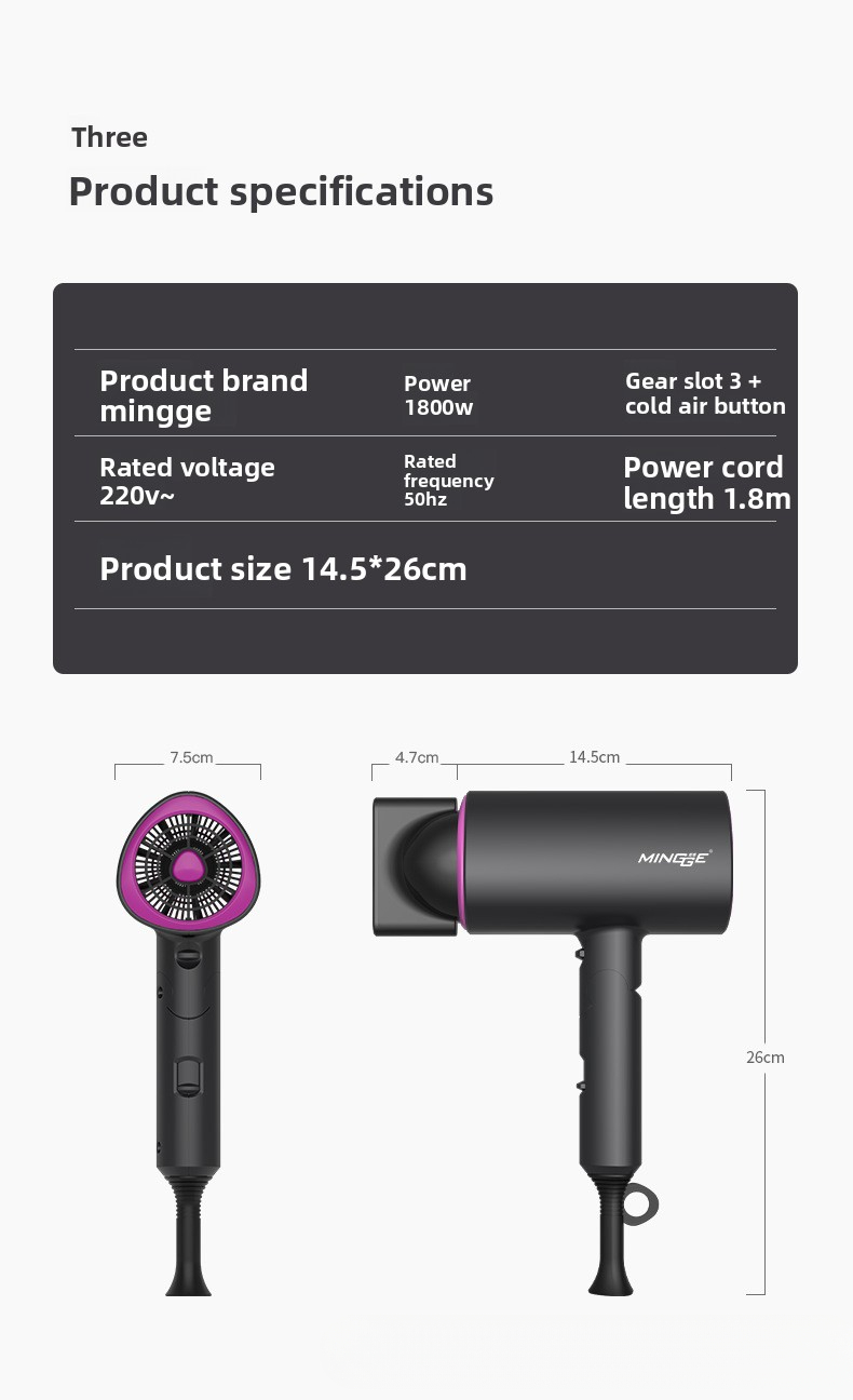 Hot-Selling EU Foldable US UK Standard Home Portable Hair Dryer Hotel_voghion.com