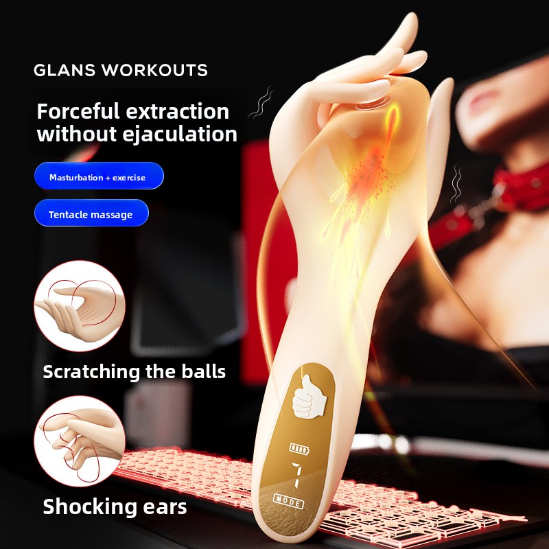 Slim Jade El Tipi Egzersiz Aleti, Erkek Masaj Aleti, Çok Frekanslı Titreşimli Mastürbatör, Zorlamalı_voghion.com