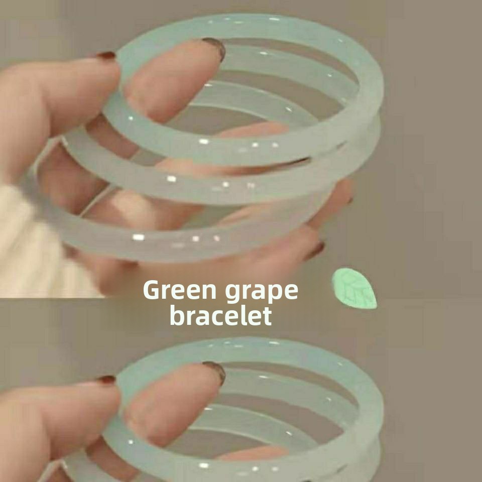 Jade Ring Women Green Grape Milk Tea Style Aesthetic Ring_voghion.com