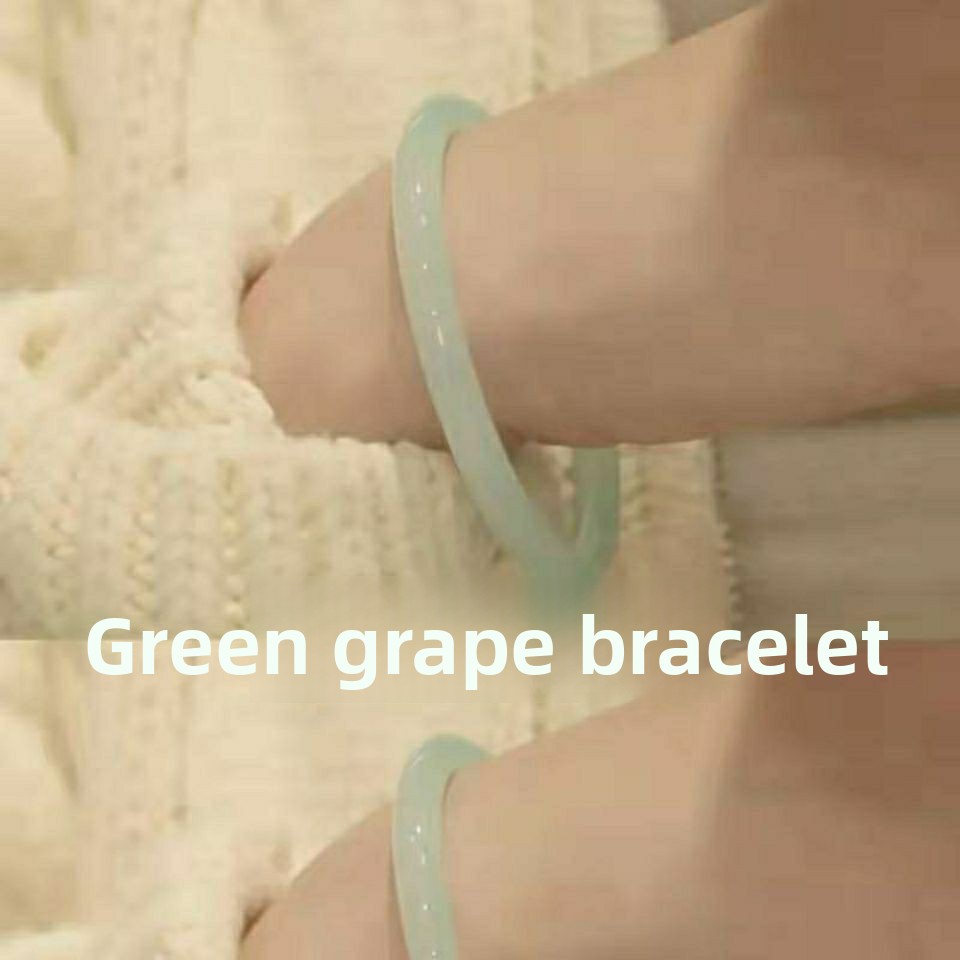 Jade Ring Women Green Grape Milk Tea Style Aesthetic Ring_voghion.com