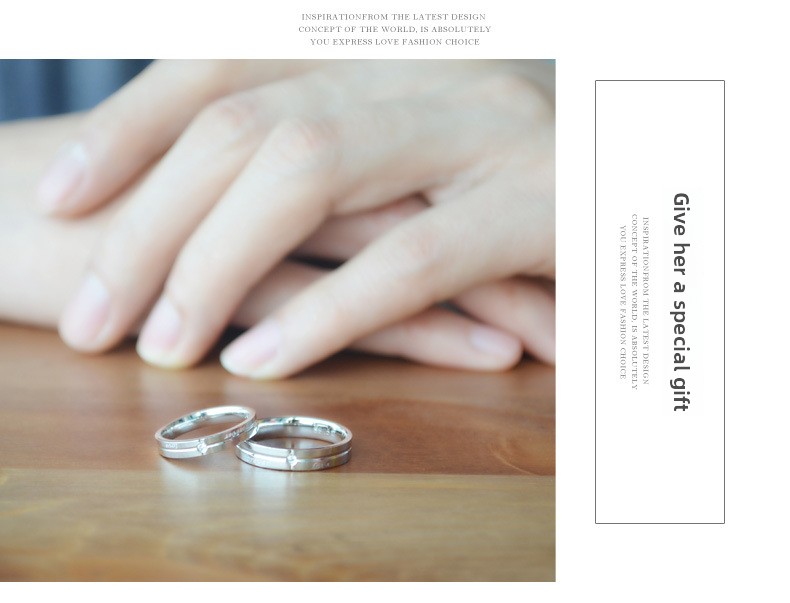Bagues de couple avec diamants incrustés design ouvert amour éternel_voghion.com
