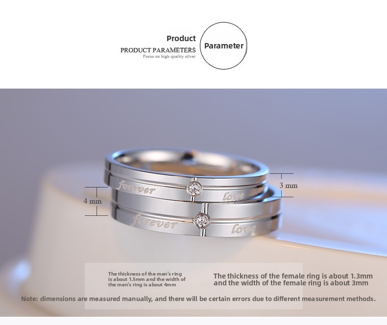 Bagues de couple avec diamants incrustés design ouvert amour éternel_voghion.com
