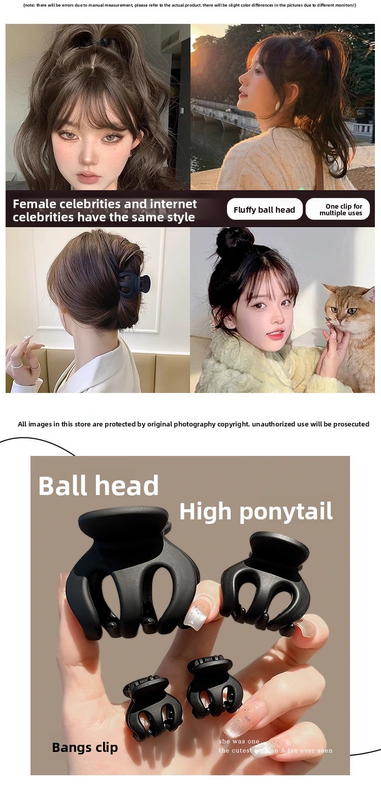 Pinza per capelli nera per coda di cavallo accessorio elegante_voghion.com