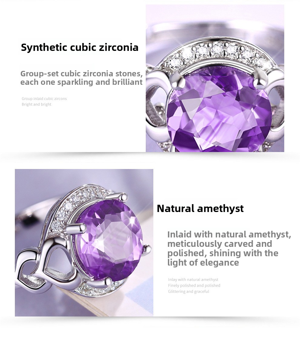 Designer ring voor dames met paarse amethist en zirkonia_voghion.com
