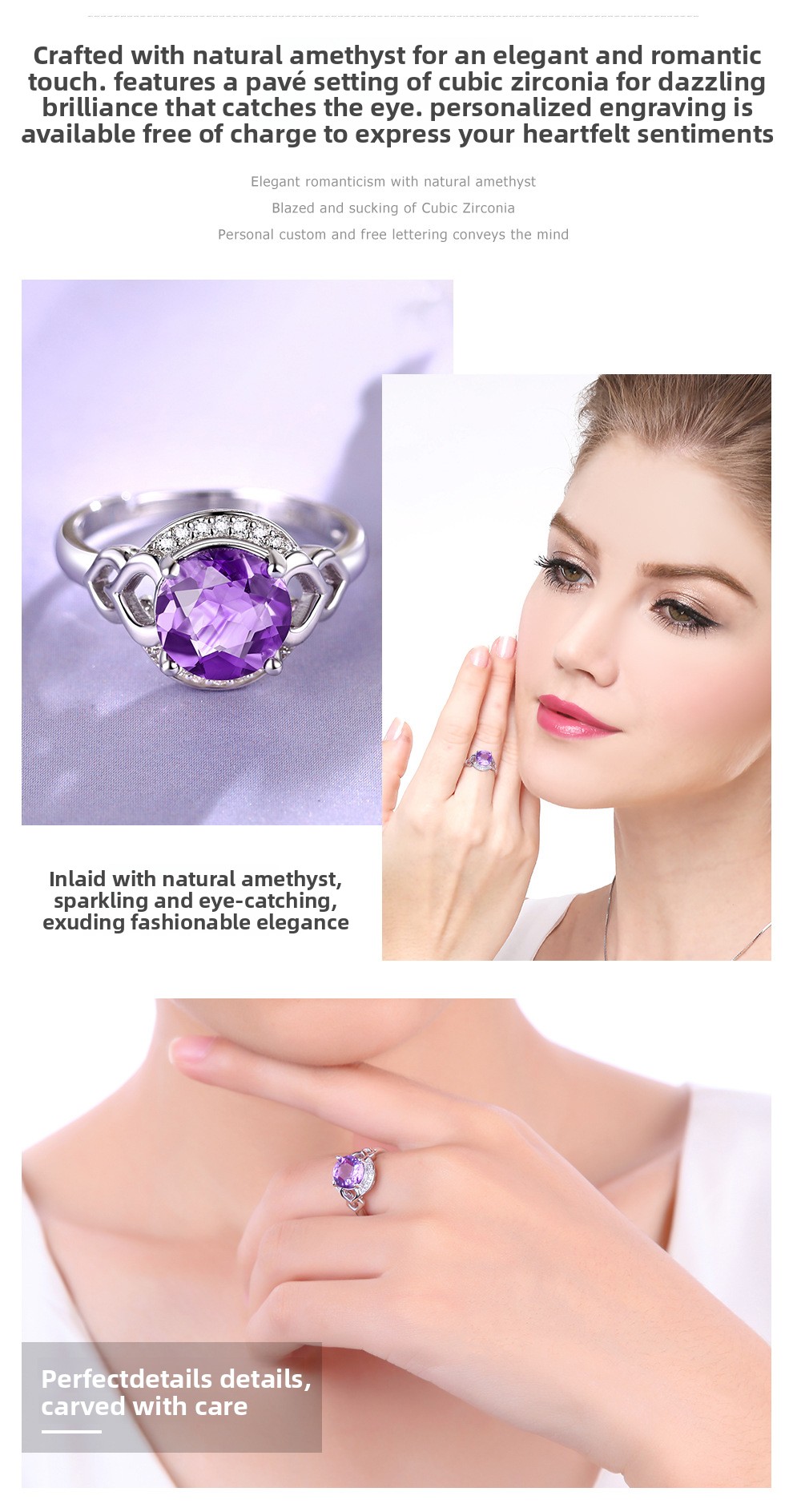 Designer ring voor dames met paarse amethist en zirkonia_voghion.com