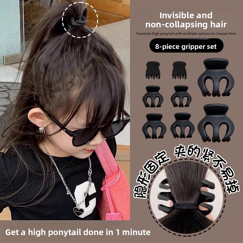 Pinza per capelli nera per coda di cavallo accessorio elegante_voghion.com