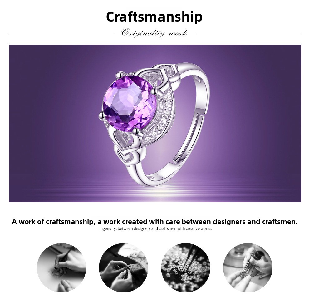 Designer ring voor dames met paarse amethist en zirkonia_voghion.com