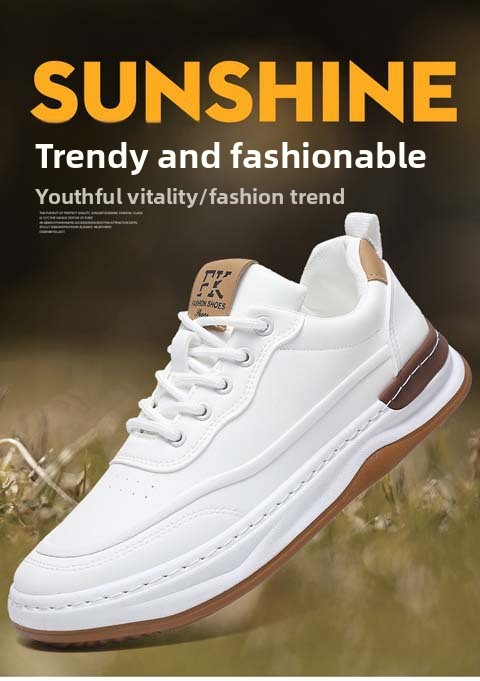 Casual New Fashionable Versatile Thick Breathable Soft Sole Lace-up Round Toe Work Men's Shoes_vogvips.com