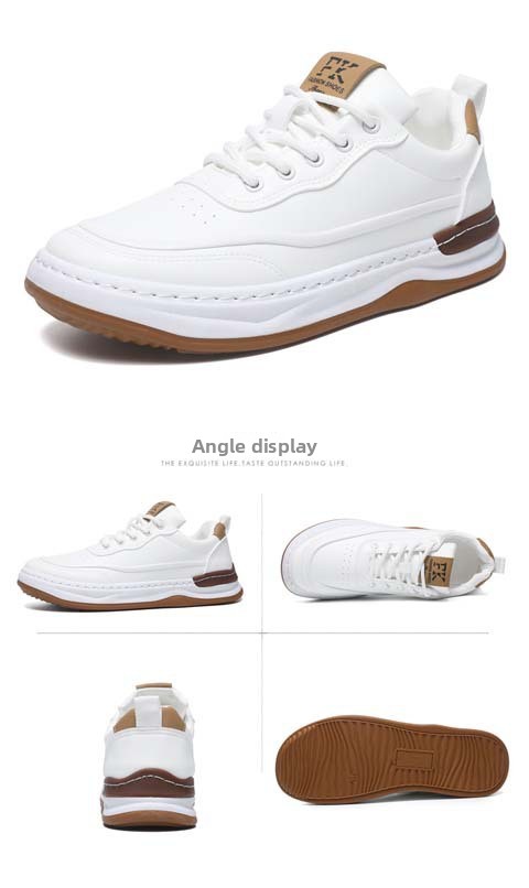 Casual New Fashionable Versatile Thick Breathable Soft Sole Lace-up Round Toe Work Men's Shoes_vogvips.com