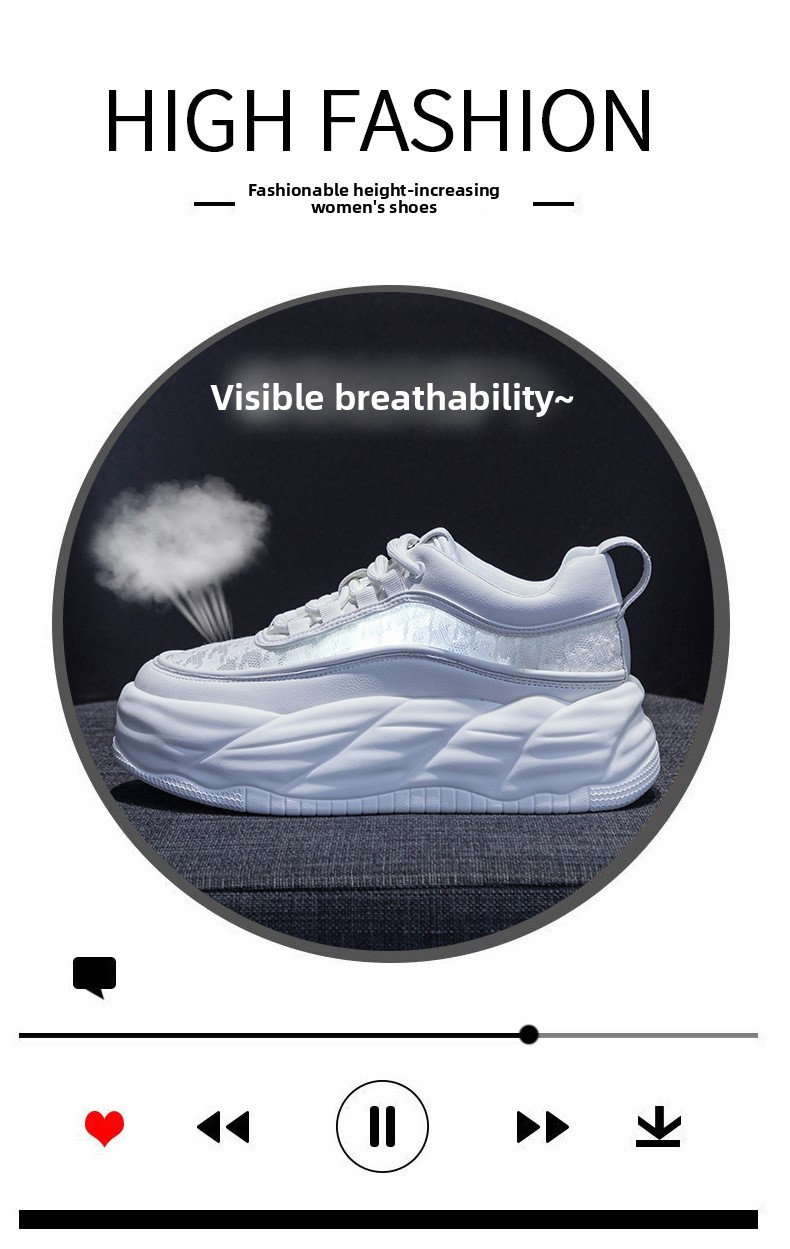 Special Mesh 2026 Spring New Dad For Women, Shoes With French Round Toe, Thick Sole, Height-increasing Casual Sneakers_vogvips.com