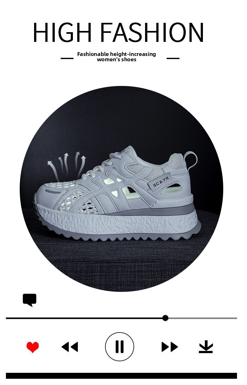 Thick-soled Height-increasing Casual For Petite Women, 2026 Summer New Style, Fashionable And Versatile, Lightweight_vogvips.com