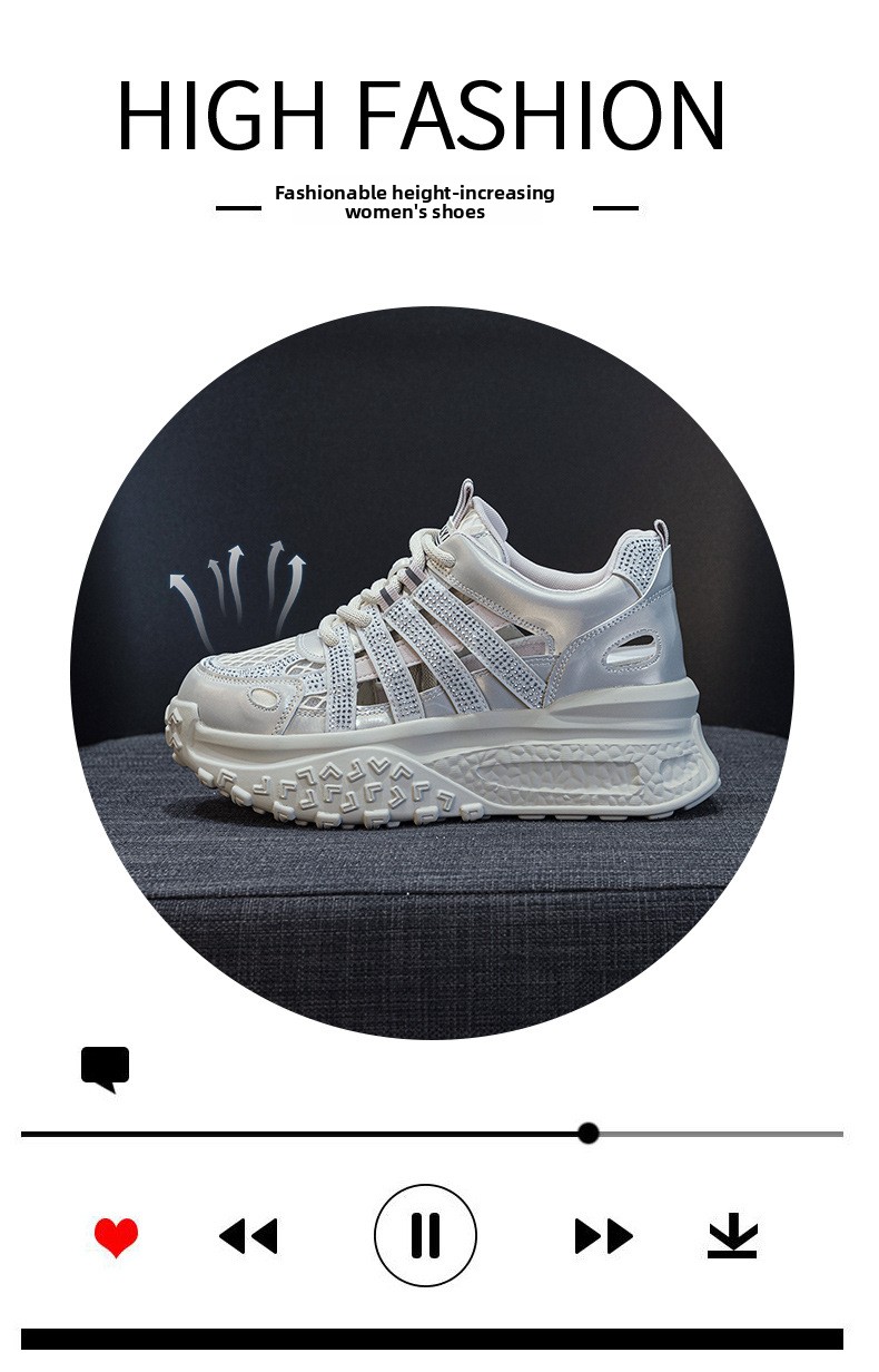 Women's Chunky Sneakers With Mesh, Breathable And Hollowed-out Design, 2026 New Model, Casual Fashion Sports Hot-selling_vogvips.com