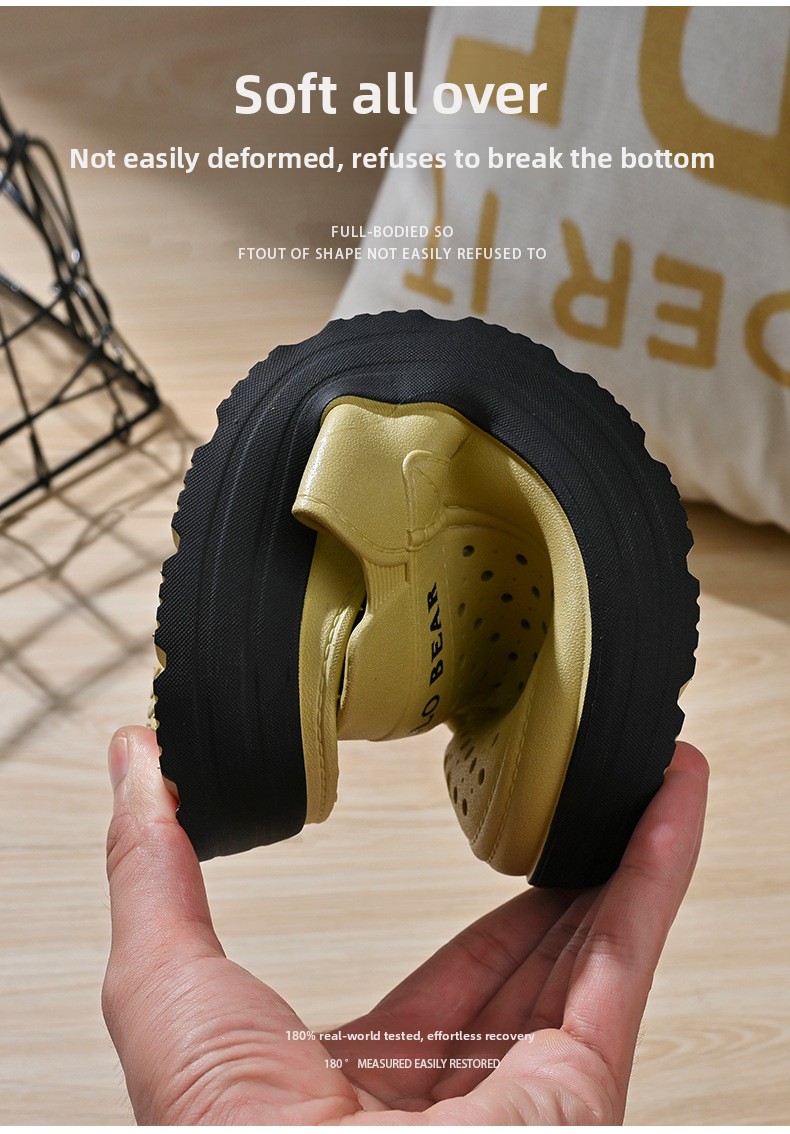 Women's Half-enclosed Sandals Wear In Spring Summer, Thick-soled, Non-slip, For Home And Outdoor Use, Hollowed-out,_vogvips.com