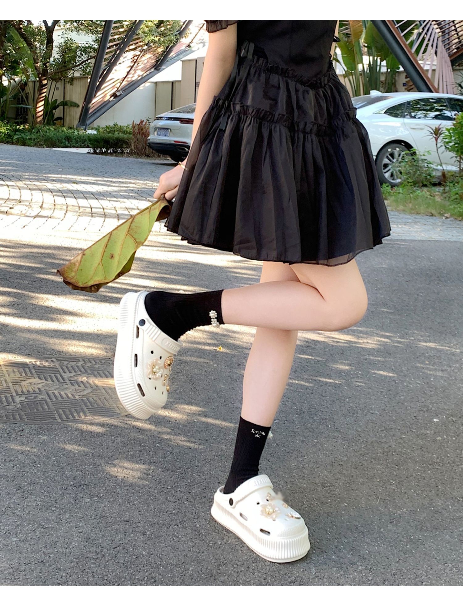 Height Increasing Thick Sole Outdoor Creative 2024 New DIY Fairy Style Hole Shoes Women's Summer Two-Way Beach Sandals_vogvips.com
