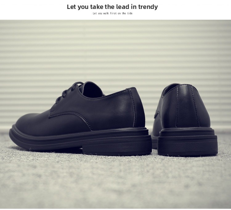 Genuine Leather Business Formal Large Size Men's Summer Breathable Black Height Increasing British Style Groom Wedding_vogvips.com